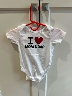 Children’s place 3-6m White Baby One-Piece I ♥ MOM & DAD